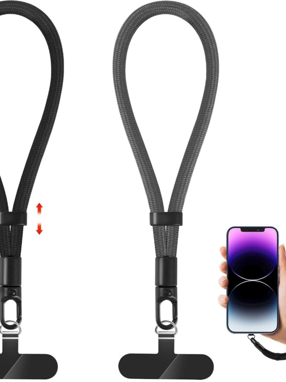 Phone Lanyard, 2 Pack Adjustable Cell Phone Lanyard Strap, Hand Wrist Strap Lany